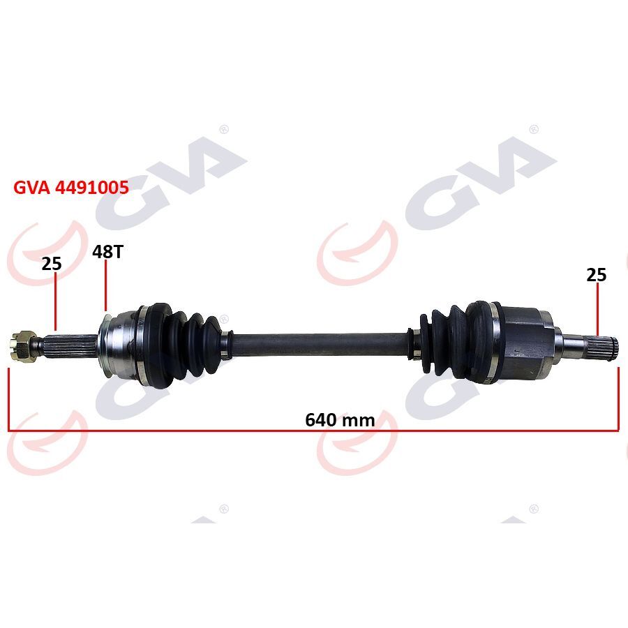 GVA KOMPLE AKS SOL HYUNDAI ACCENT ERA 1.4L 1.6L G4EE G4ED BENZINLI 06-10 ABS LI 25X25 - ABS 48 DIŞ KOMPLE BOY 640MM (495001E000)
