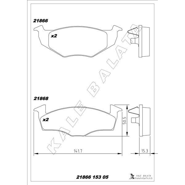 KALE BALATA BALATA ÖN CORDOBA 1.7-1.9-IBIZA II.III-İNCA-TOLEDO I 93-99 (140698151B)