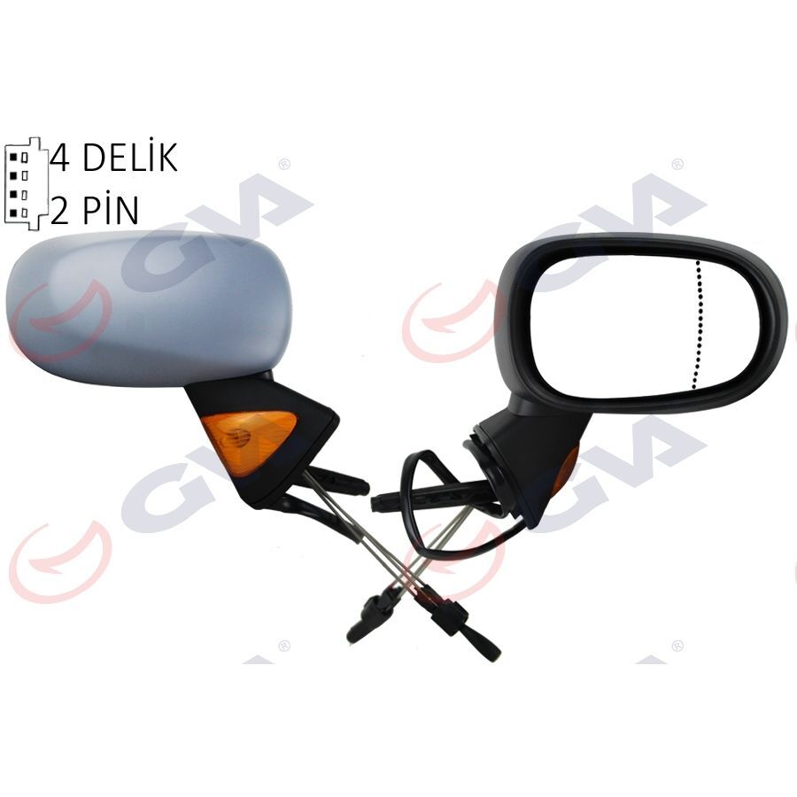 GVA DIŞ DİKİZ AYNASI SAĞ MODUS 04> MEKANİK SİNYALLİ SENSÖRLÜ ASTARLI KONVEKS VM-120PSR (7701059146)