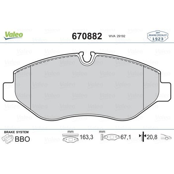 VALEO FREN BALATASI ON MERCEDES W639 W447 B906 . VW CRAFTER 30-35-50 (2E0698151)