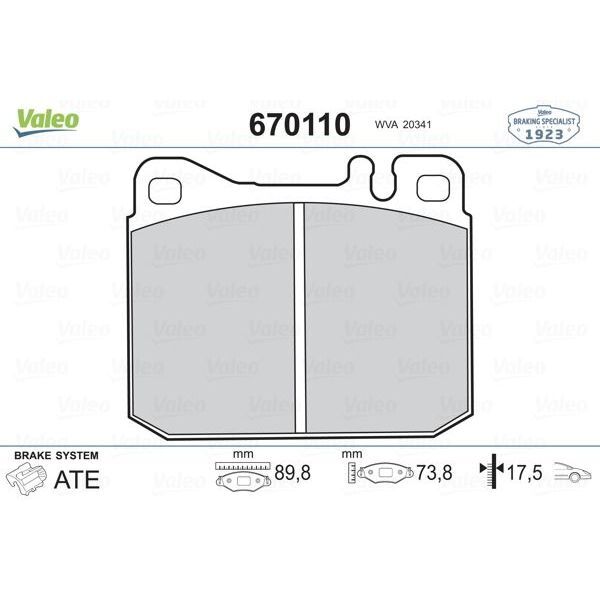 VALEO FREN BALATASI ON MERCEDES W123 C123 W126 C126 R107 (A0014209920)