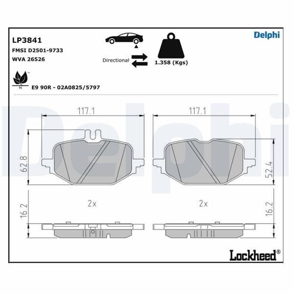 DELPHI FREN BALATASI ARKA MERCEDES W206 S206 C236 A236 W214 S214 C236 A236 (A0004201304)