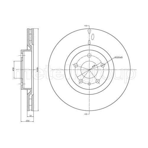 CIFAM ÖN FREN AYNASI OPEL COMBO D 12> FIAT DOBLO 10> EGEA 16> ALFA ROMEO 147 01> 156 97>05 284 X 22 5 DELİK HAVALI (46445006)