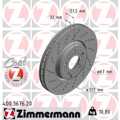 ZIMMERMANN FREN DISKI ON MERCEDES CLS-CLASS C218 X218 (A0004211812)