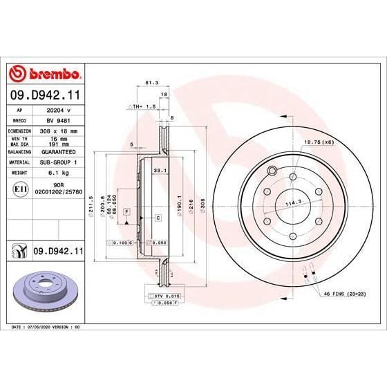 BREMBO ARKA FREN DİSKİ. X470. 2017-20. (A4704230200)