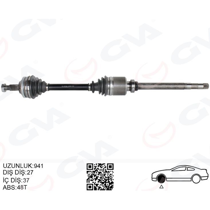 GVA KOMPLE AKS SAG ON FIAT SCUDO 220P 1.9 TD 96-06 ABSLI (9617408280)