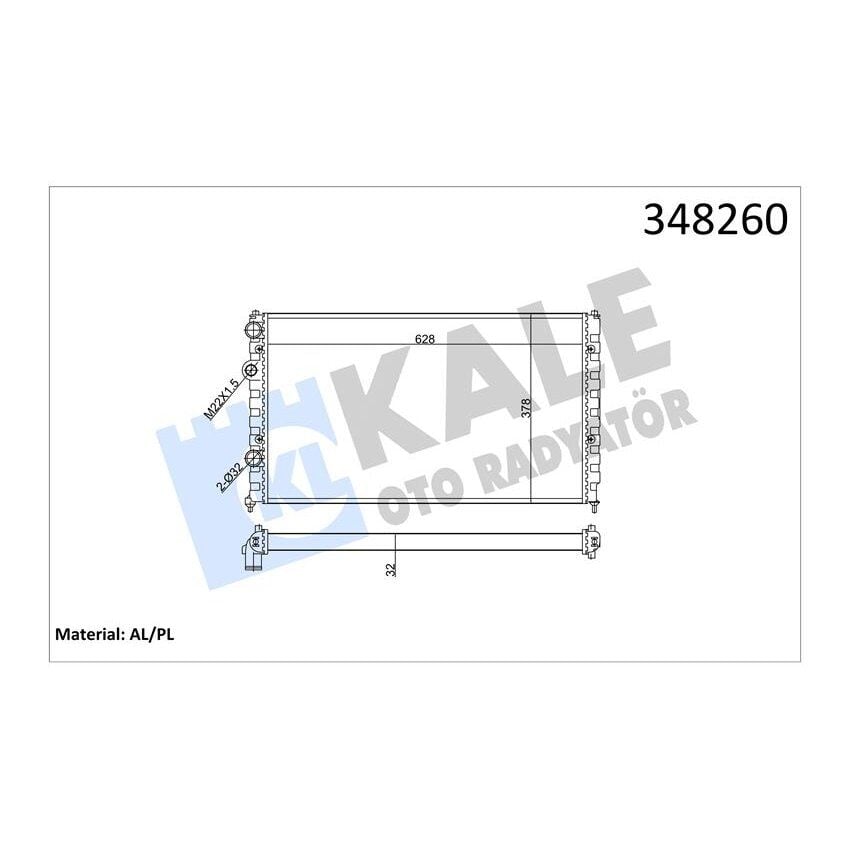 KALE RADYATOR RADYATÖR GOLF 3-LUPO-POLO CLASIC-CADDY 2-CORDOBA-IBIZA II-1.6-2.0 16V-1.9 TDI AC MEK (1HM121253D)