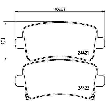 BREMBO ARKA FREN BALATASI INSIGNIA A 08>17 SAAB 9.5 10> MALIBU 2.0D 2.4 12> 16 İNÇ JANT (13237766)