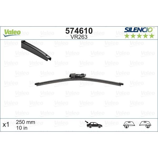 VALEO SİLENCİO VR263 X1 250MM ARKA SCIROCCO SİLENCİO X-TRM FLAT BLADE MUZ TİPİ SİLECEK BİNEK (1K8955427A)