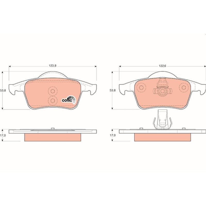 TRW ARKA BALATA VOLVO S60 2000-2010 S80 1998-2006 V70 97-07 XC70 97-07 S70 97-00 (272399)