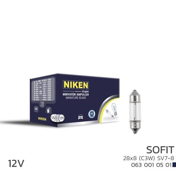 NIKEN NIKEN SOFIT AMPUL 3W L28X8 SV7-8 12V 10LU