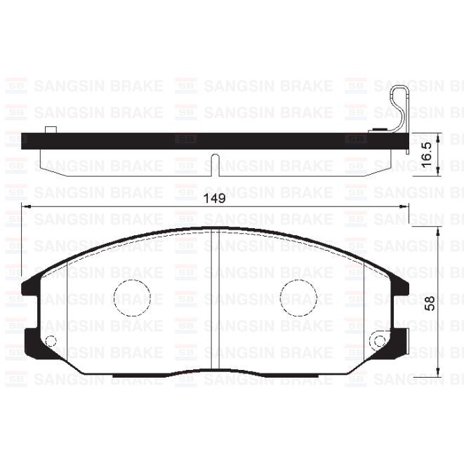 SANGSIN ÖN FREN BALATA SSANGYONG ACTYON. KYRON 2.0L XDI 4X4 06-> / REXTON 2.7L XDI 4X4 04-> (581013AA10)