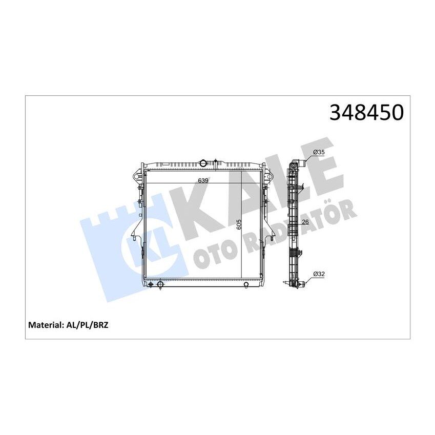 KALE RADYATOR MOTOR RADYATORU FORD RANGER 3.2 TDCI 11 MT KALINLIK 26 MM (5246502)