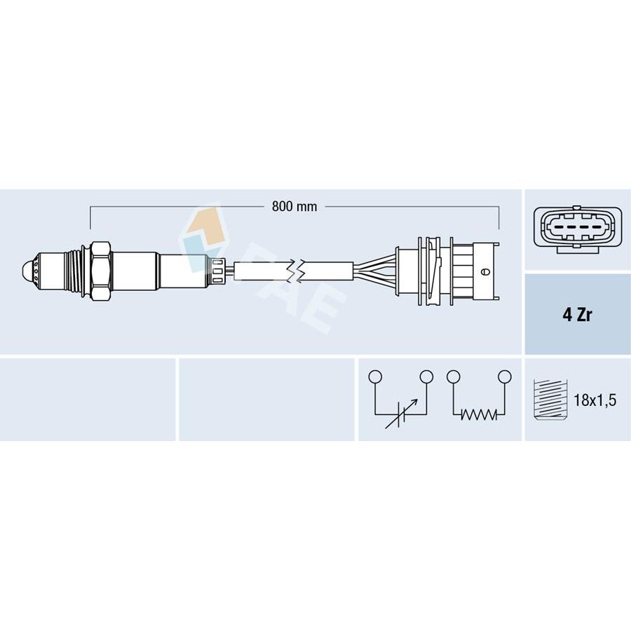 FAE OKSİJEN SENSÖRÜ ASTRA G-CORSA C-VECTRA B 1.4-1.6 Z16XE-Z14XE EGSOZ BORUSUNA (25321313)