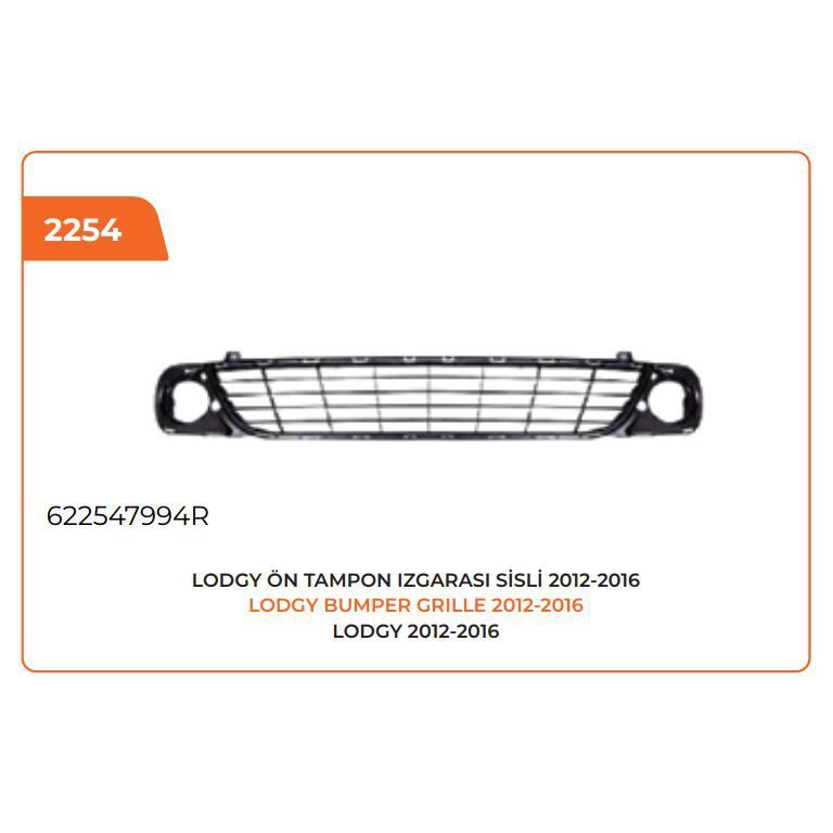 PLEKSAN ÖN TAMPON IZGARASI SİSLİ LODGY 12-16 (622547994R)