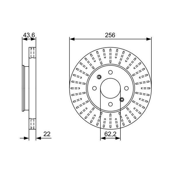 BOSCH ÖN FREN DİSKİ HAVA KANALLI HYUNDAI ACCENT BLUE 1.4L 1.6L BENZINLI 10-> 1.6L CRDI DIZEL 10-> / KIA RIO 1.4L 1.6L BENZINLI 11-> 256 ÇAP X 4 BİJON - ADET DISK FIYATIDIR (517120U000)
