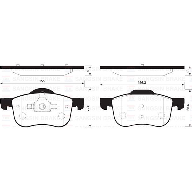 SANGSIN ON FREN BALATASI VOLVO S60 00> S70 97>00 S80 98> V70 97>07 V70 01>07 XC70 00> XC90 02>12 16 JANT (31262503)