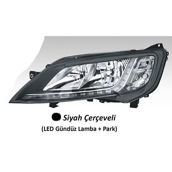AYFAR FAR MOTORLU SOL - SİYAH ÇERÇEVELİ LED BALLAST DAHİL DUCATO MAXI -P.BOXER - C.JUMPER 14 (46862295)