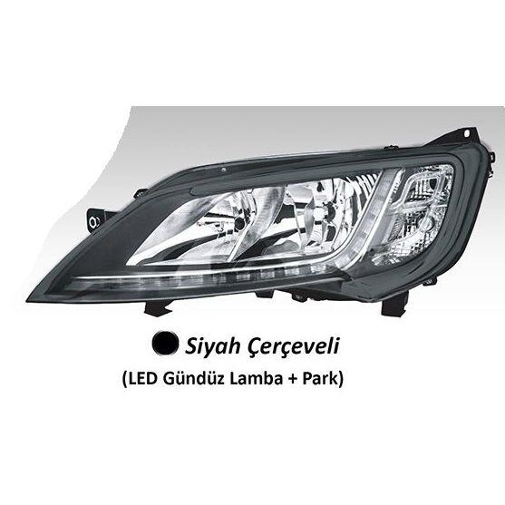 AYFAR FAR MOTORLU SOL - SİYAH ÇERÇEVELİ LED BALLAST DAHİL DUCATO MAXI -P.BOXER - C.JUMPER 14 (46862295)