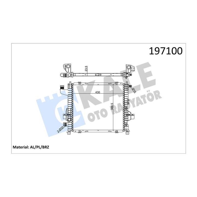KALE RADYATOR RADYATÖR TWNG 96 1.2 ENJ 16V AC MEK OTOM 430X395X24 1 SIRA ALB SİSTEM (7701045211)