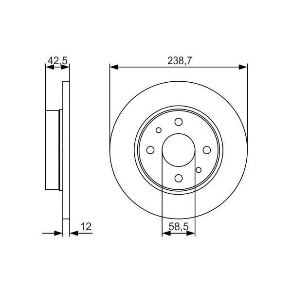 BOSCH FREN DİSKİ ÖN LADA SAMARA 86>99 VEGA 95>05 238.7X52.8X12 (21083501070)