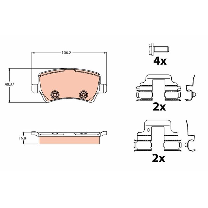 TRW ARKA BALATA MONDEO 07 >GALAXY 06 > SMAX 06 > VOLVO S60 >S80 06 >V70 07 >V60 XC60 FREELANDER 2.2 06 > 31317483 (30794554)