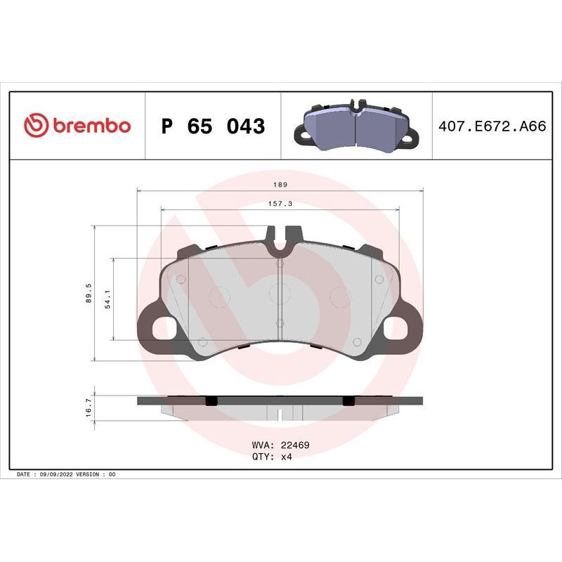 BREMBO ÖN FREN BALATASI MACAN 95B 14> (9Y0698151A)