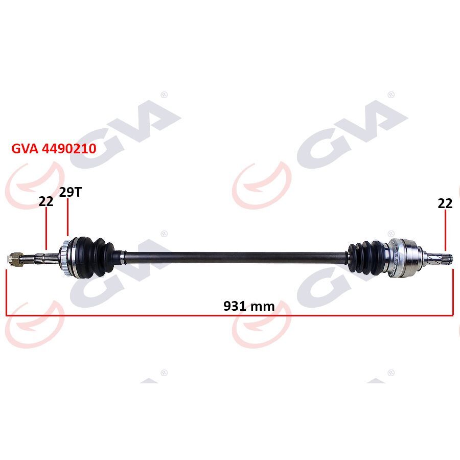 GVA KOMPLE AKS SAĞ CORSA C-COMBO 1.2-1.4 16V 1.3 CDTI-1.7DTI 00-06 29 DİŞ ABS Lİ 931MM (24427064)