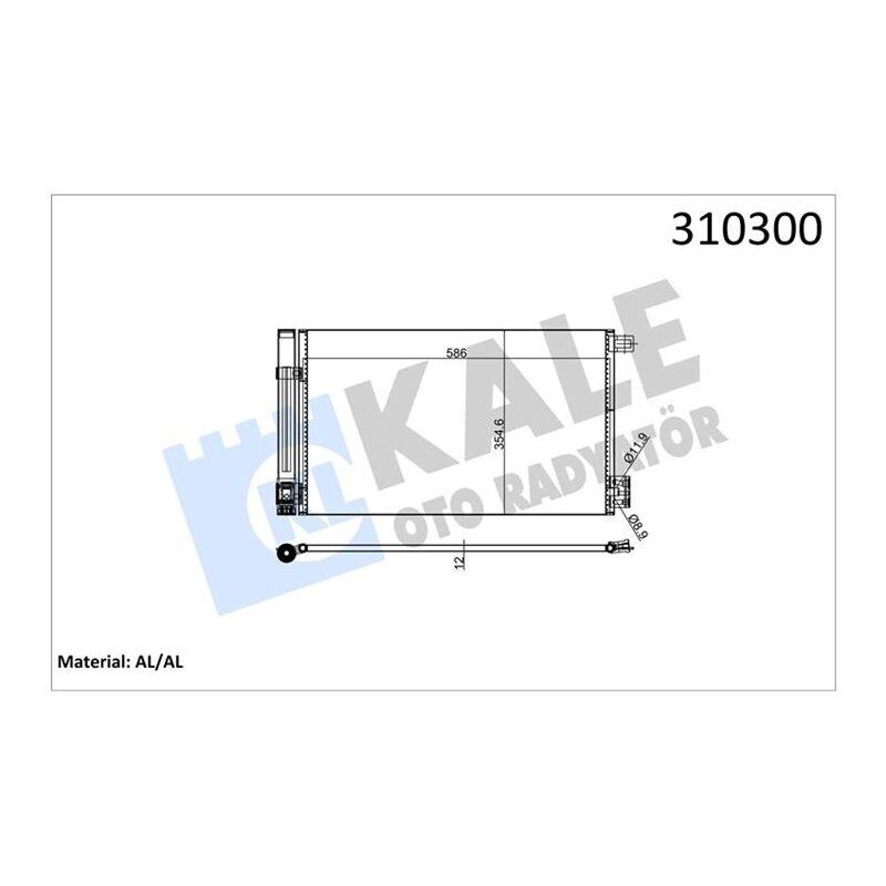 KALE RADYATOR KLİMA KONDENSERİ COMBO D-CORSA D-E ADAM-BIPPER-TEPEE-NEMO 1.2-1.4 HDI 08 FIORINO 1.4-1.3D MJ 07 571X351X12 (95530541)