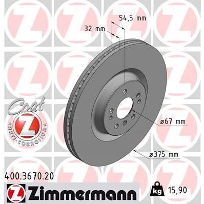 ZIMMERMANN FREN DISKI ON 4-MATIC MERCEDES GL-CLASS X164 06 12 (A1644211512)