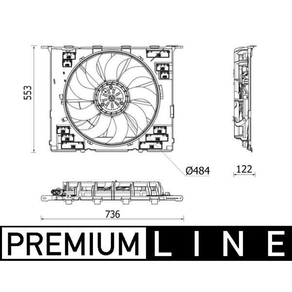 MAHLE RADYATOR FANI KOMPLE BMW B46 B48 B58 G30 G31 G32 G11 G12 (17427953401)
