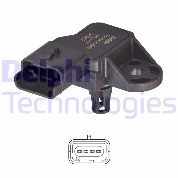 DELPHI EMME MANİFOLD BASINÇ MAP SENSÖRÜ P207-P308-P5008-PARTNER-BERLINGO-C3-C4-DS3 1.4-1.6 16V VTI (13627539811)