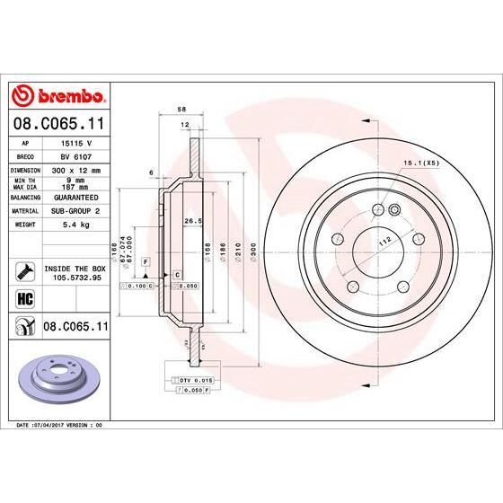 BREMBO ARKA FREN DİSKİ. W447. VITO-VIANO. (A4474230412)