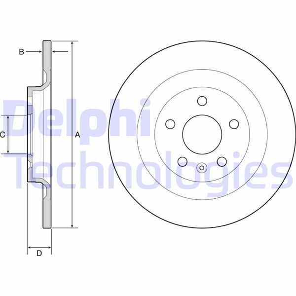 DELPHI ARKA FREN DİSKİ VOLVO XC40 536 2017 2021 CAP 302X 5 BIJON 16 İNÇ (31471477)