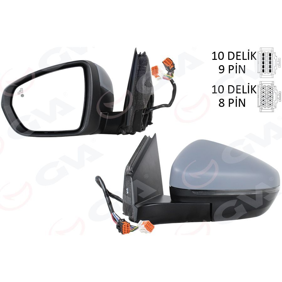 GVA DIŞ DİKİZ AYNASI SOL ELEKTRİKLİ KATLANABİLİR ISITMALI SİNYALLİ ASTARLI KONVEKS HAFIZALI BLIS Lİ PSA 3008-4008 16-23 (1635224180)