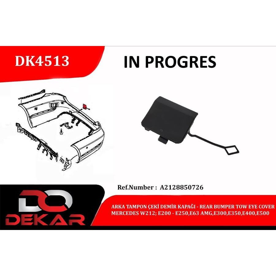 DEKAR ARKA TAMPON ÇEKİ DEMİR KAPAĞI MERCEDES W212-E200-E250-E63-AMG-E300-E350 (A2128850726)