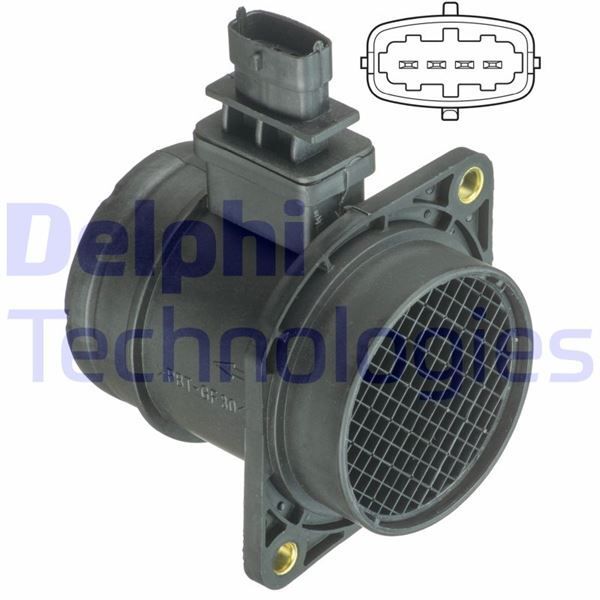 DELPHI HAVA KÜTLE ÖLÇER DEBİMETRE FIAT DOBLO 05 GRANDE PUNTO 05 10 LİNEA 07 BRAVO II 07 14 ALFA ROMEO MITO 09 147 05 10 1.3JTD 1.9JTD (55183650)