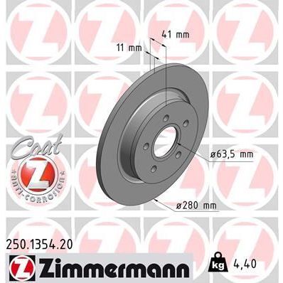 ZIMMERMANN ARKA FREN DISKI AYNA FOCUS II04 11 C-MAX 07 09 VOLVO V50 04 12 C30 06 12 C70 II 05 13 S40 II 04 04 12 17 JANT - 16 JANT DÜZ 280MM 5 BİJON (30769113)