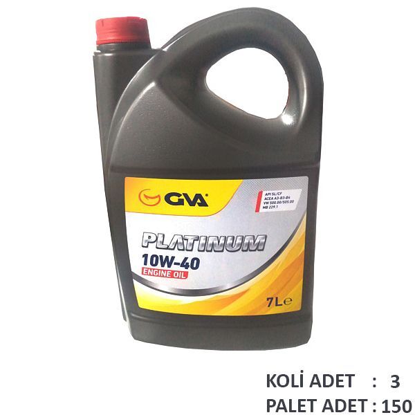 GVA MOTOR YAĞI 10W40 7 LT PLATINUM YARI SENTETİK API SL/CF (10W40)