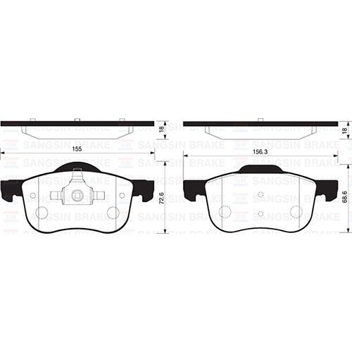 SANGSIN ÖN FREN BALATA SUZUKI GRAND VITARA 2.0L J20A SQ420 5 KAPI 98-05 / VITARA 2.0L H20A SV620 V6 94-98 (5520065D10)