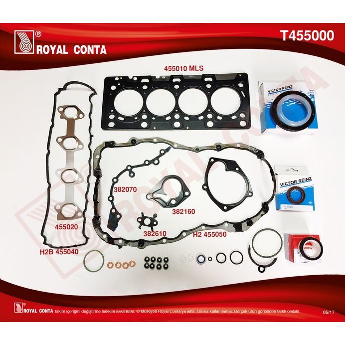 ROYAL MOTOR TAKIM CONTA REINZ KEÇE SUBAP LAS MGN II-CLIO III-FLUENCE-SCENIC II-III 1.5 DCİ 05 > K9K