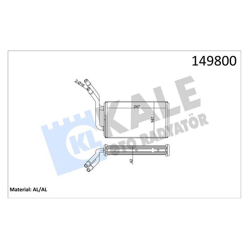 KALE RADYATOR KALORIFER RADYATORU TRANSIT TURBO 96 99 TRANSIT V184 2.0TDCI 2.4TDCI 01 06 2 SIRA ALB (YC1H18476AB)