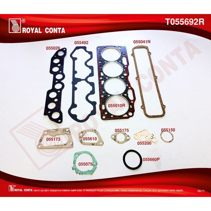 ROYAL ÜST TAKIM CONTA TMPR-SLX 1.6 159 A3.000- A3.048-159 A3.048 KEÇE VE SUBAP LASTİĞİ YOK (5888319)