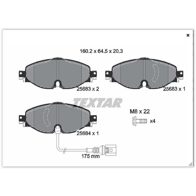 TEXTAR ÖN BALATA GOLF7-A3-LEON-TIGUAN-PASSAT-OCTAVIA-SUPERB 12 > (2K5698151)