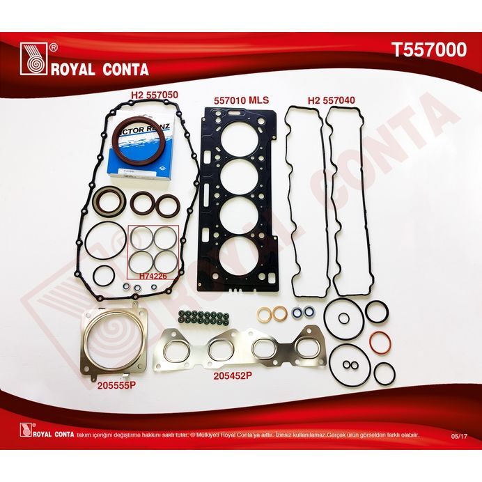 ROYAL MOTOR TAKIM CONTA REINZ KEÇELİ S.LASTİKLİ P206-P207-P307-P308 1.6 16V TU5JP4