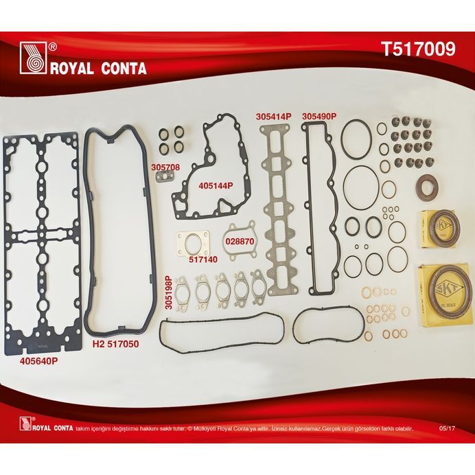 ROYAL MOTOR TAKIM CONTA SKC SİZ DUCATO 2.3 JTD CORTECO KEÇELİ VE SUBAP LASTİKLİ 133429 MOTORDAN SONRA (504049360)