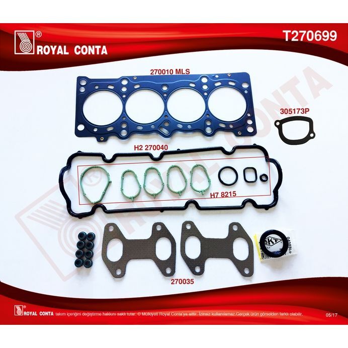 ROYAL ÜST TAKIM CONTA SKT KEÇELİ/SUB.LASTİKLİ PALIO 1.2 8V 60-65 HP