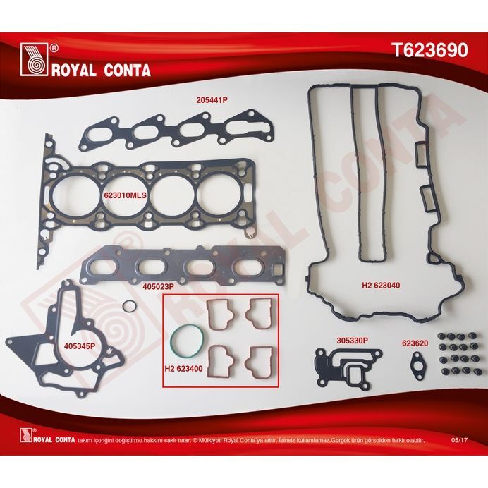 ROYAL ÜST TAKIM CONTA SUBAP LASTİKLİ CORSA C-D - ASTRA G-H - MERIVA-ZAFIRA-VECTRA 1.2-1.4 16V Z12XE-XEP- (1606247)