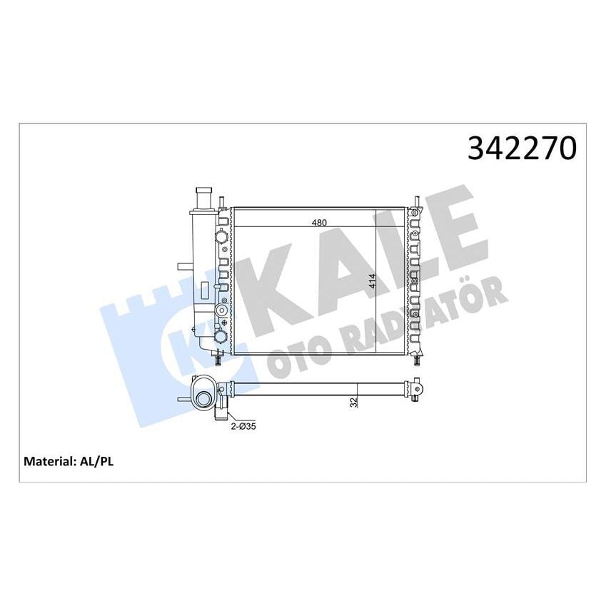 KALE RADYATOR RADYATÖR FIAT BRAVA-BRAVO I-MAREA-MAREA WEEKEND AL-PL-BRZ (46736955)