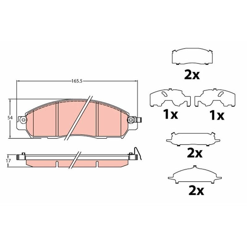 TRW DİSK FREN BALATASI ÖN NP300 NAVARA 2015->> (D10604JA0A)